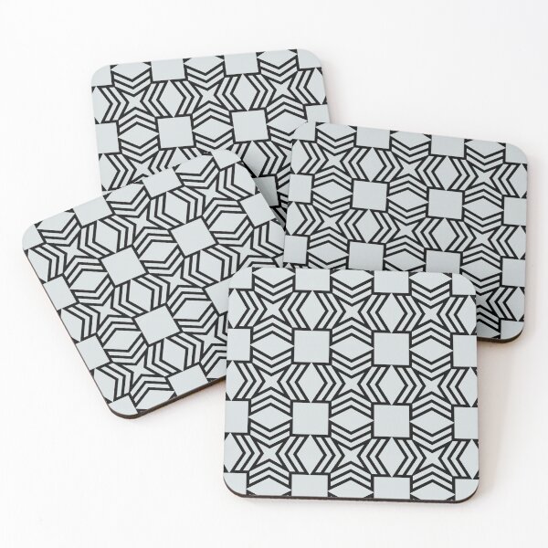 Item preview, Gray and Black Star Square Shape Tile Pattern Pairs PPG 2022 Trending Color Winter's Breath PPG1038-3 - Popular Colour - Hue - Shade designed and sold by ColorOfTheYears.
