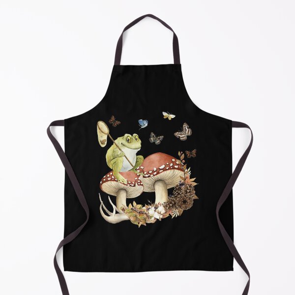 Item preview, Frog Catching Butterflies Mushroom Botanical designed and sold by angelata.