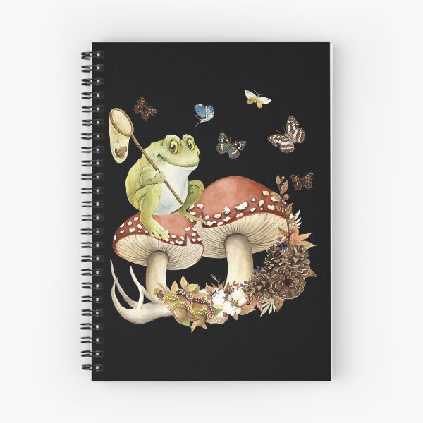 Item preview, Frog Catching Butterflies Mushroom Botanical designed and sold by angelata.