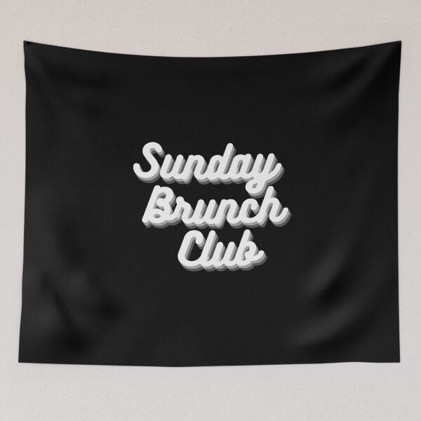 Item preview, Sunday Brunch Club Vintage White Print For The Squad designed and sold by Vibbin4Life33.