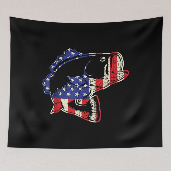 Item preview, American Flag Bass Patriotic Usa Bass Fish Gift designed and sold by angelata.