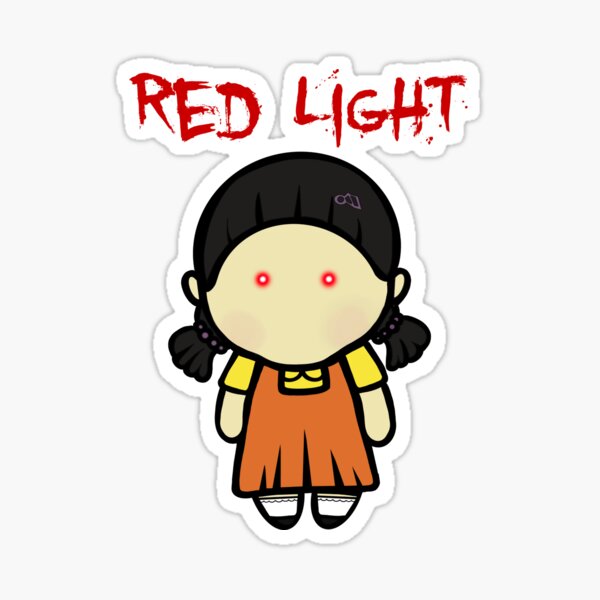 Jeu de calmar Red Light Doll Girl Sticker
