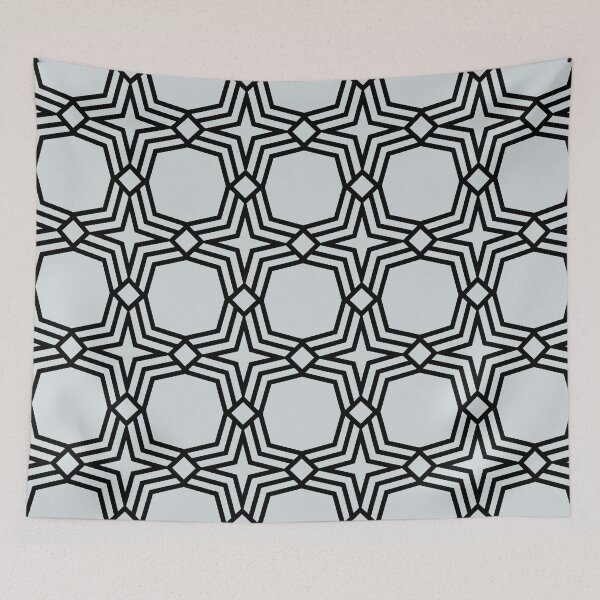 Aperçu de l'œuvre Gray and Black Star Shape Tile Pattern Pairs PPG 2022 Trending Color Winter's Breath PPG1038-3 - Popular Colour - Hue - Shade créée et vendue par ColorOfTheYears.