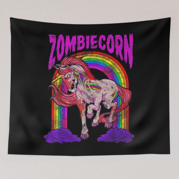 Item preview, Scary Halloween Death Metal Horror Zombiecorn Zombie Unicorn designed and sold by angelata.