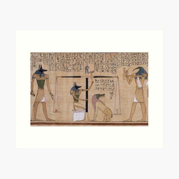 Item preview, The weighing of the heart in the Hunefer Papyrus designed and sold by arkitekta.