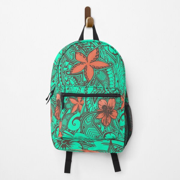 Item preview, Hawaiian - Samoan - Polynesian Tribal Coral Hibiscus Print designed and sold by sunnthreads.
