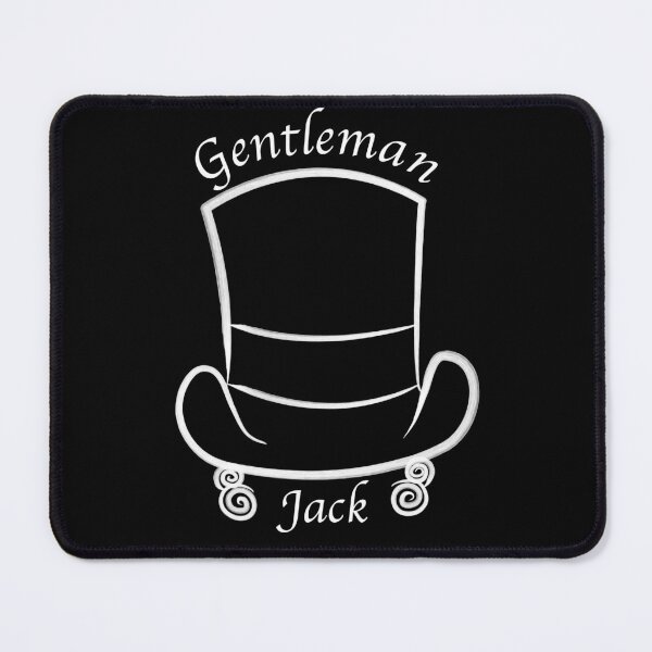 Item preview, Gentleman Jack (White on Black) || Top Hat || Curlycues || Anne Lister  designed and sold by KDNK.