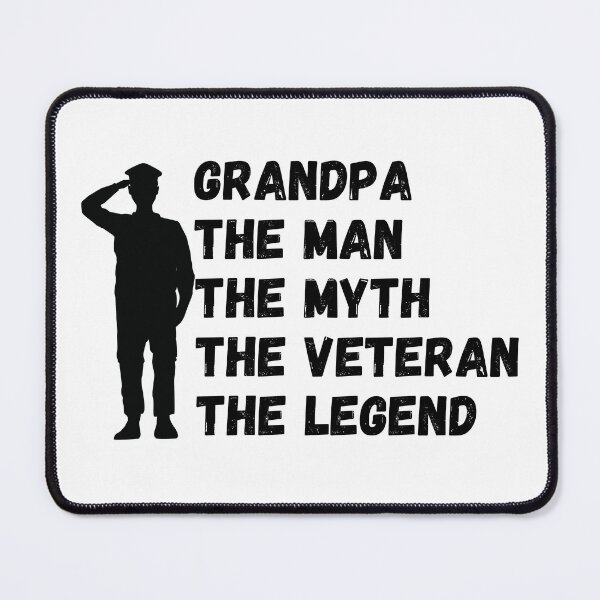 Item preview, Grandpa the man the myth the veteran the legend (Black) - Grandparents Day and Veterans Day designed and sold by CaitU.