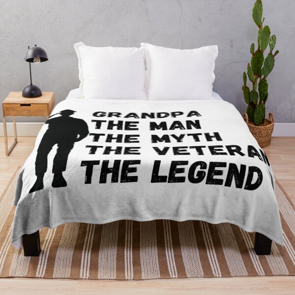 Item preview, Grandpa the man the myth the veteran the legend (Black) - Grandparents Day and Veterans Day designed and sold by CaitU.