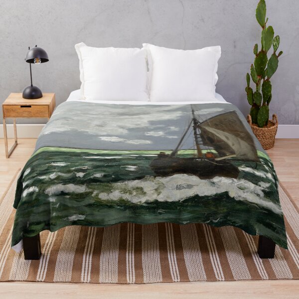 Item preview, Paisaje marino de arte impresionista, tormenta (1866) de Claude Monet designed and sold by Designedbysm.