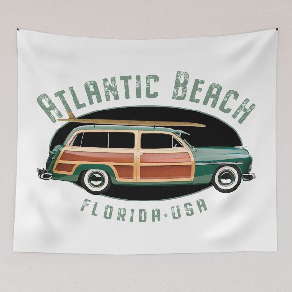 Item preview, Atlantic Beach Florida Vintage Surfing Design designed and sold by Futurebeachbum.