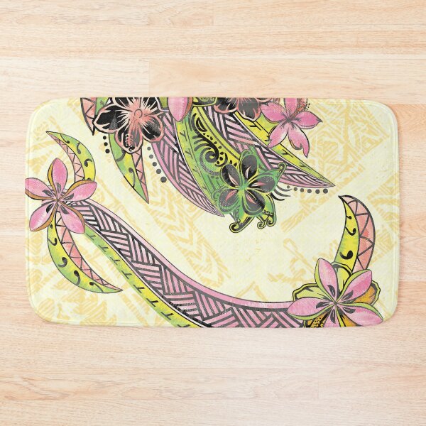 Item preview, Polynesian Floral Watercolor  Vintage Yellow NOV02-2018 designed and sold by sunnthreads.