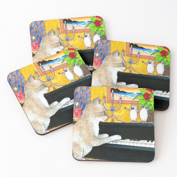 Item preview, Funny Cat playing piano Cat 506 designed and sold by artbylucie.