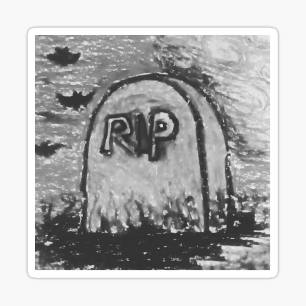 "'RIP' Drawing by Joanne Haze" Sticker by JoanneHaze Redbubble