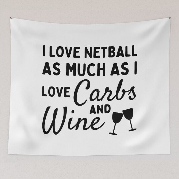 Item preview, I love netball as much as I love carbs & football designed and sold by TheGreenGoat.