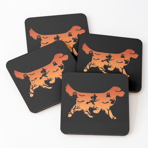 Item preview, golden retriever Dog Silhouette Halloween Witch Bats Gift designed and sold by alaechamlal.