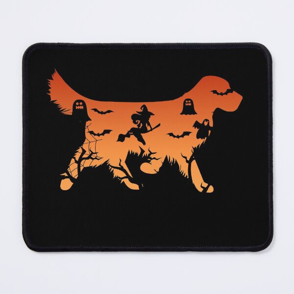 Item preview, golden retriever Dog Silhouette Halloween Witch Bats Gift designed and sold by alaechamlal.