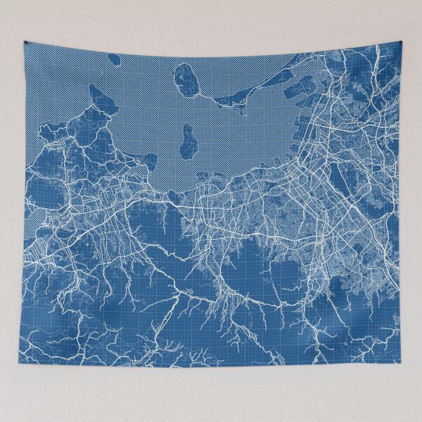 Item preview, Fukuoka City Map of Kyushu, Japan - Blueprint designed and sold by deMAP.
