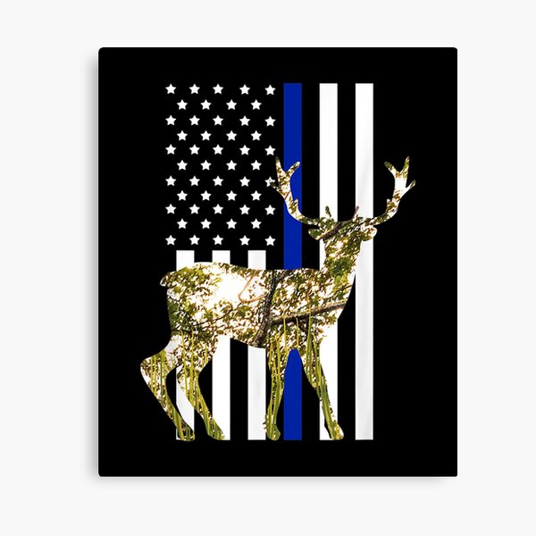 Nature Deer American Flag Retro Hunting Pastime Hunter Gift Canvas Print