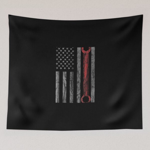 Item preview, Vintage Distressed Mechanic Mechanic USA Flag designed and sold by MiloszshiZse.