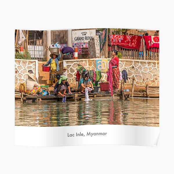 Women at Inle Lake Poster