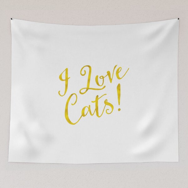 Item preview, I Love Cats Gold Faux Foil Motivational Metallic Glitter Quote Isolated designed and sold by SilverSpiral.