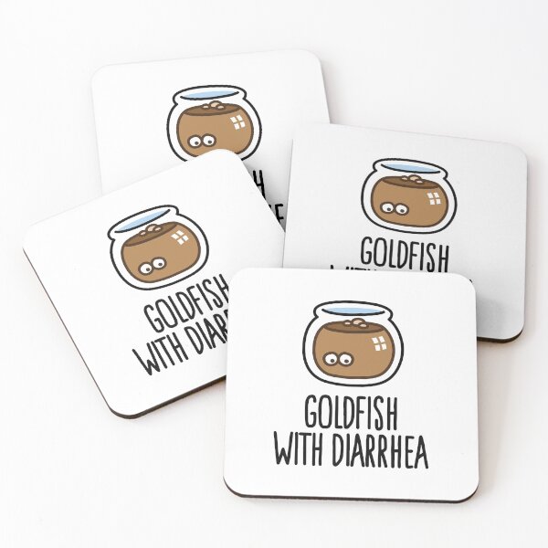 Item preview, Funny goldfish cartoon with diarrhea in fishbowl designed and sold by LaundryFactory.