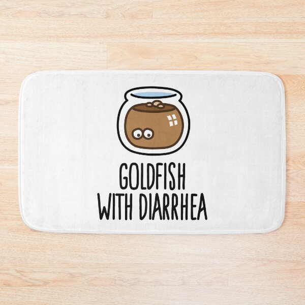 Item preview, Funny goldfish cartoon with diarrhea in fishbowl designed and sold by LaundryFactory.