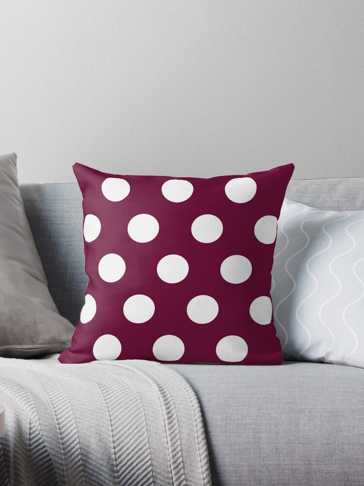 Red polka dot online pillows