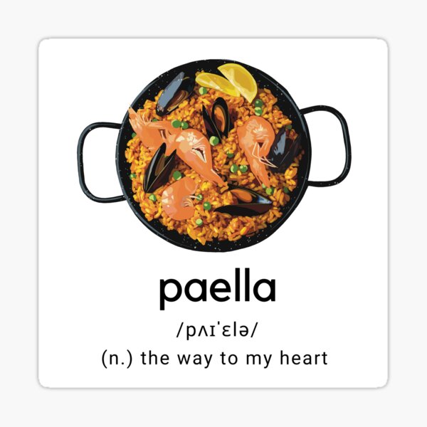 "Paella dictionary the way to my heart" Sticker for Sale by Holailustra