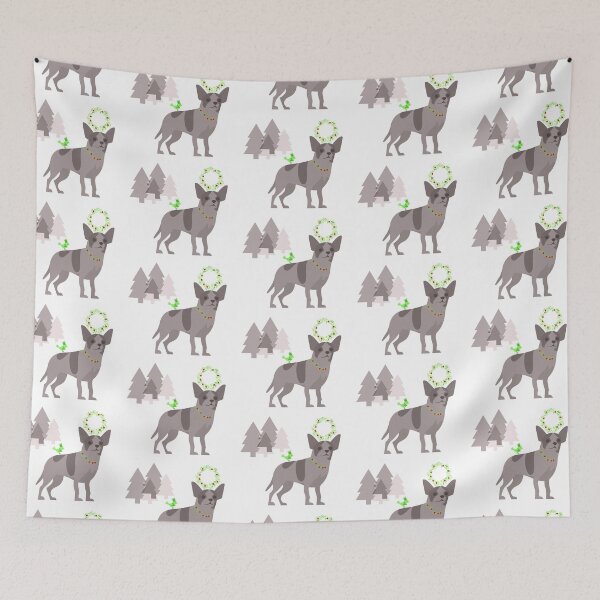 Item preview, Christmas Dog with Crowned Bird and Wreath designed and sold by AlteredAtelier.