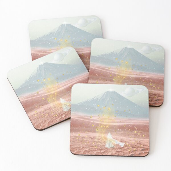 Item preview, Pink Dune Mountain and White Traveler Desert Pastel Gold Landscape Sand designed and sold by Jolly-Yosei.