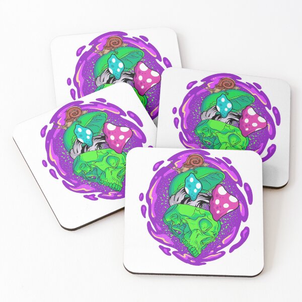 Item preview, Psychedelic skull with mushrooms designed and sold by Bayusrwd10.