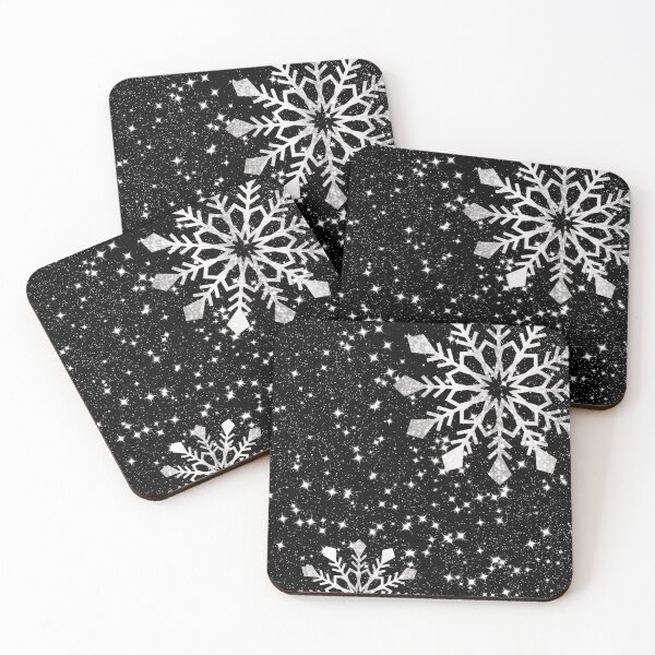 Item preview, Black Winter Simple Snowflake Pattern designed and sold by JABG-01.