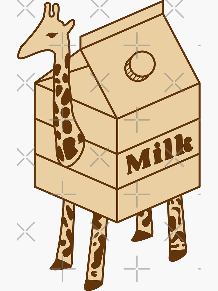"Giraffe Milk Carton" Sticker for Sale by A1fredo | Redbubble