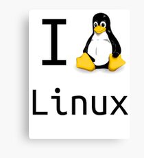 i love linux Canvas Print