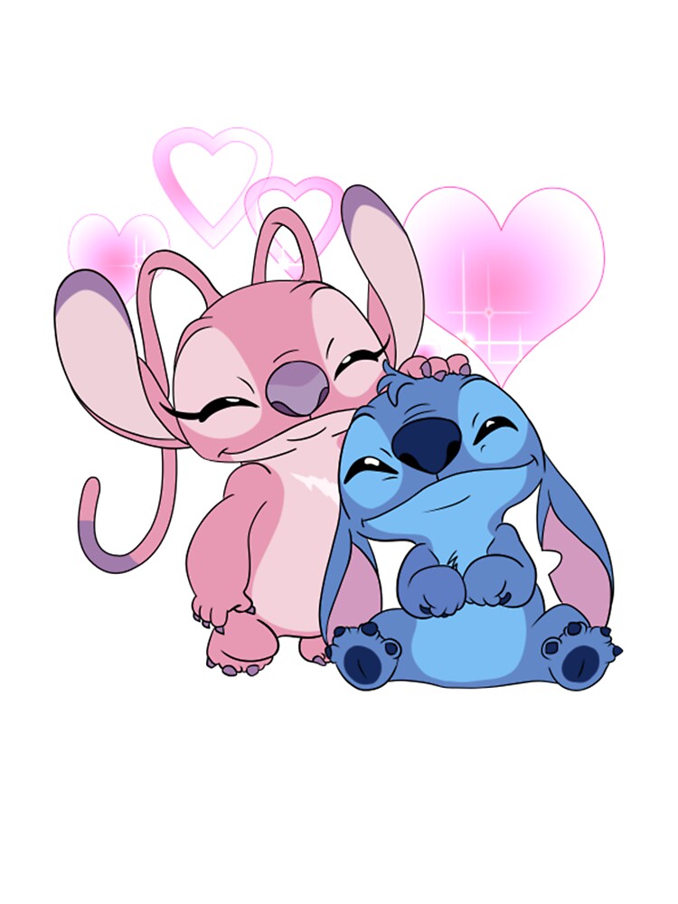 Disney Lilo & Stitch Stitch And Angel Kissing & Sitting On The