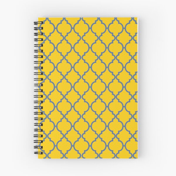Item preview, Blue and mustard yellow Moroccan trelli shapes pattern designed and sold by LamaraK.