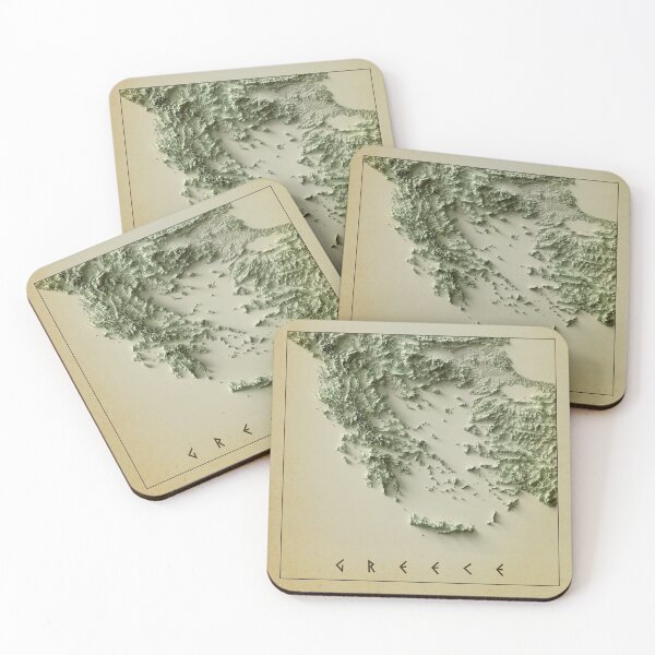 Item preview, Greece Relief Map 3D digitally-rendered designed and sold by ThinkAboutMaps.