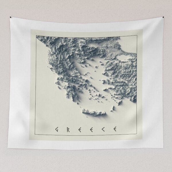 Item preview, Greece Relief Map 3D digitally-rendered designed and sold by ThinkAboutMaps.