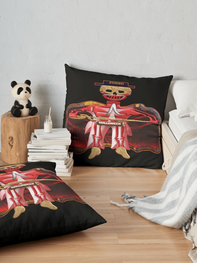 Alternate view of THE LEGEND OF ZORRO - ZORRO HALLOWEEN - ZORRO SKULL & SKELETON - HALLOWEEN PARTY - CHRISTMAS PARTY - GREAT FUN GIFT FOR THE HOLIDAYS. Floor Pillow