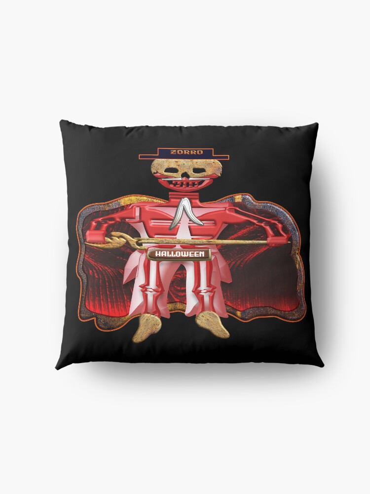Alternate view of THE LEGEND OF ZORRO - ZORRO HALLOWEEN - ZORRO SKULL & SKELETON - HALLOWEEN PARTY - CHRISTMAS PARTY - GREAT FUN GIFT FOR THE HOLIDAYS. Floor Pillow