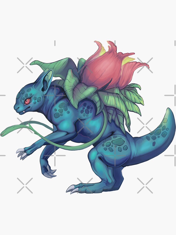 Thumbnail 3 of 3, Sticker, Plant dragon Bulba designed and sold by LeundraArt.