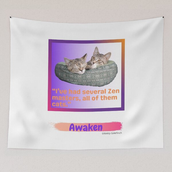 Item preview, Kitten in Basket Awaken Sticker designed and sold by giddygoldfinch.