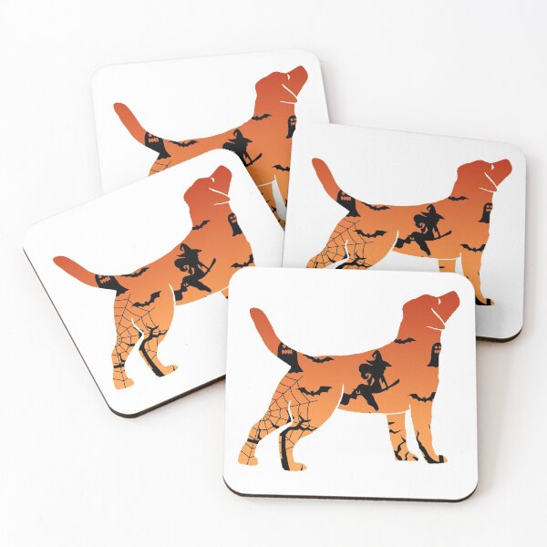Item preview, labrador Dog Silhouette Halloween Witch Bats Gift designed and sold by alaechamlal.