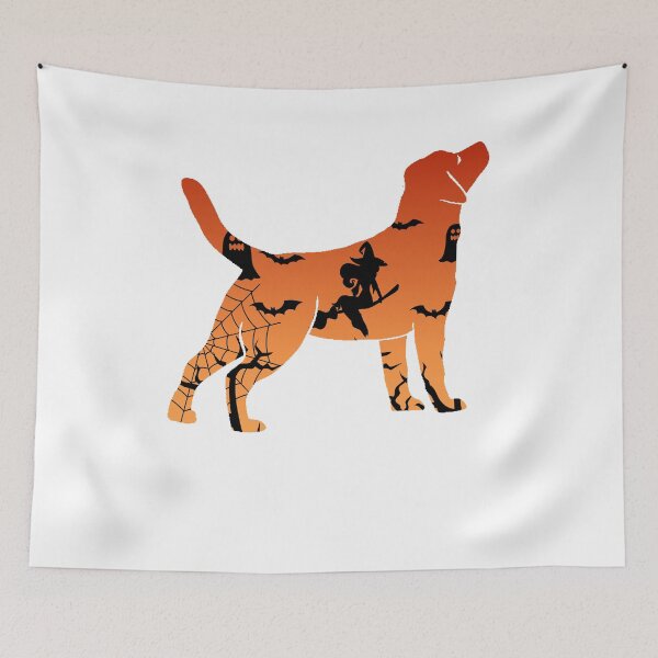 Item preview, labrador Dog Silhouette Halloween Witch Bats Gift designed and sold by alaechamlal.