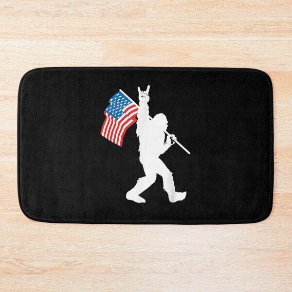 Item preview, Funny Bigfoot Rock and Roll USA Flag for Sasquatch Believers designed and sold by Chanielshian.