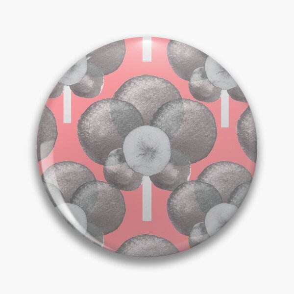 Item preview, Watercolour grey tones retro poppy flower pattern on rose pink designed and sold by yennyz.