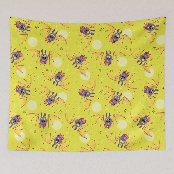 Item preview, Halloween Bats - Yellow background designed and sold by LANDofCLE.