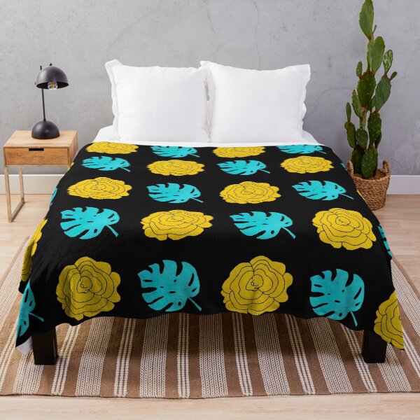 Item preview, Gold Roses & Sky Blue Leaves Pattern designed and sold by rainestore.